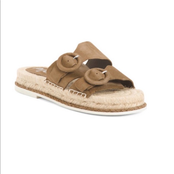 Matisse Leather Double Strap Espadrille Slides - Picture 4 of 12